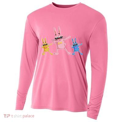 Cool Dabbing Easter Bunnies Cooling Performance Long Sleeve Crew