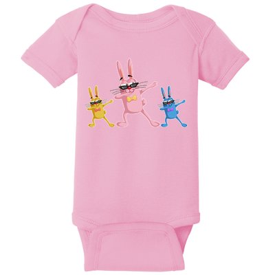 Cool Dabbing Easter Bunnies Baby Bodysuit