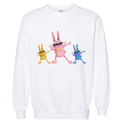 Cool Dabbing Easter Bunnies Garment-Dyed Sweatshirt