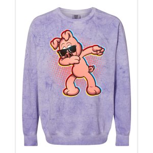 Cool Dabbing Pig Colorblast Crewneck Sweatshirt