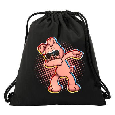 Cool Dabbing Pig Drawstring Bag