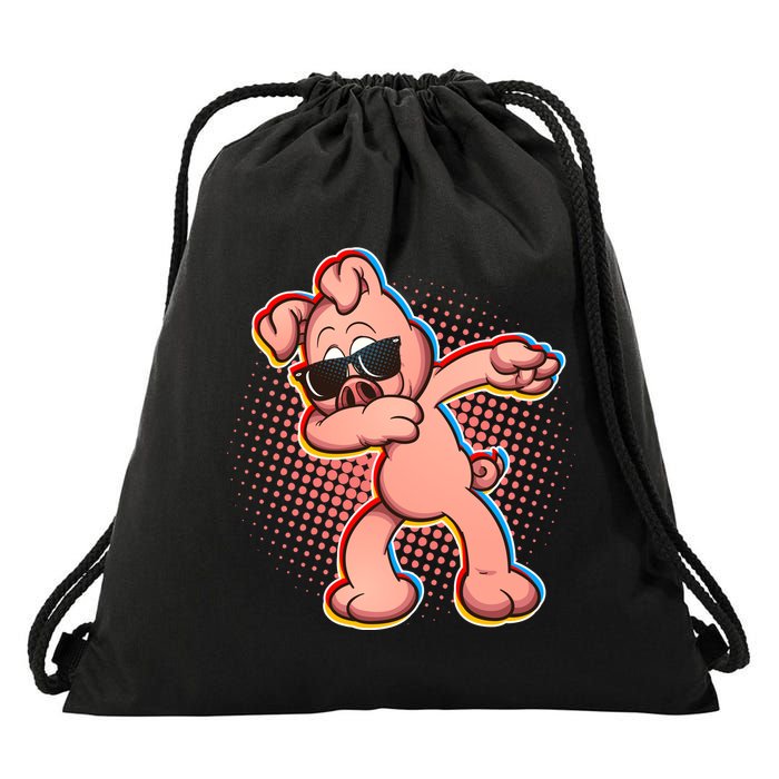 Cool Dabbing Pig Drawstring Bag