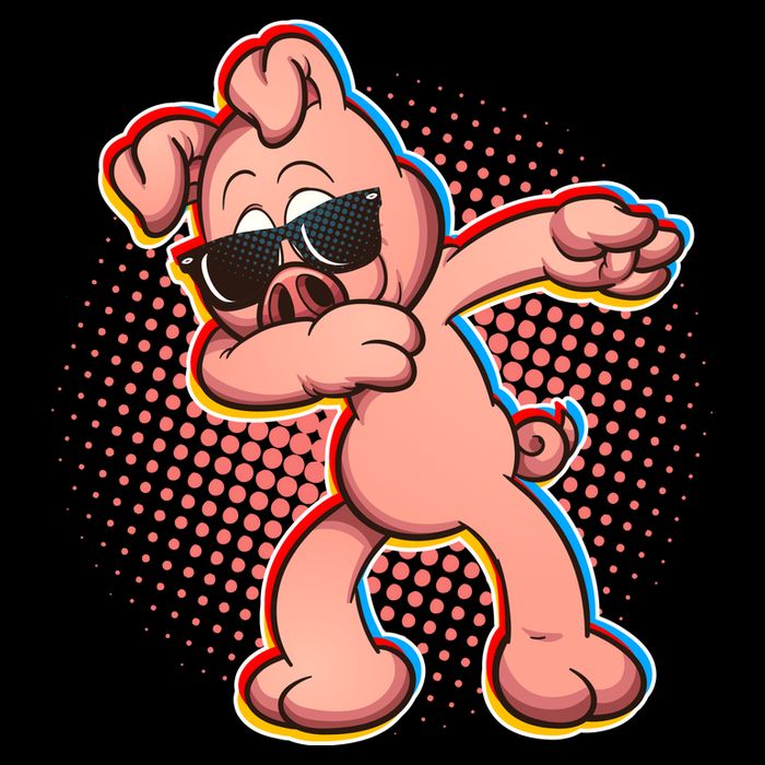 Cool Dabbing Pig Drawstring Bag