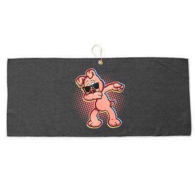 Cool Dabbing Pig Large Microfiber Waffle Golf Towel