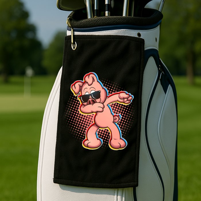 Cool Dabbing Pig Golf Towel