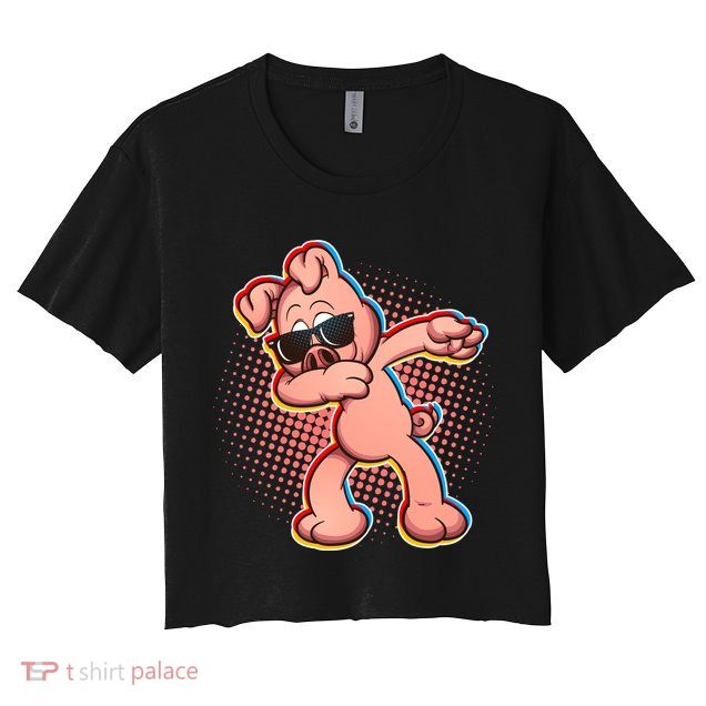 Cool Dabbing Pig Crop Top