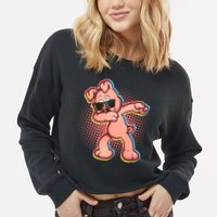Cool Dabbing Pig Cropped Pullover Crew