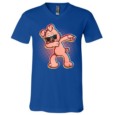 Cool Dabbing Pig V-Neck T-Shirt