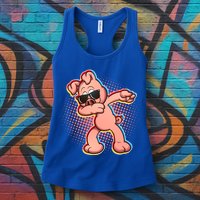Cool Dabbing Pig Womens Tank Top