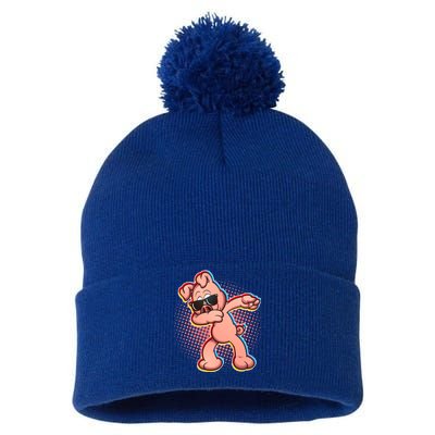 Cool Dabbing Pig Pom Pom 12in Knit Beanie