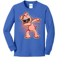 Cool Dabbing Pig Kids Long Sleeve Shirt