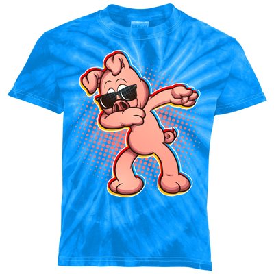 Cool Dabbing Pig Kids Tie-Dye T-Shirt