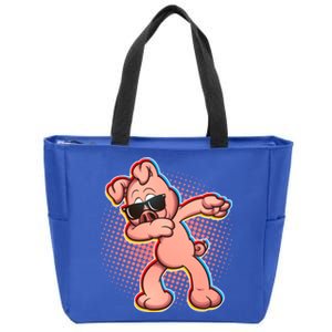 Cool Dabbing Pig Zip Tote Bag