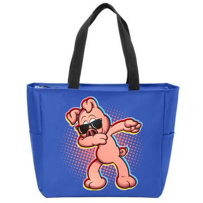 Cool Dabbing Pig Zip Tote Bag