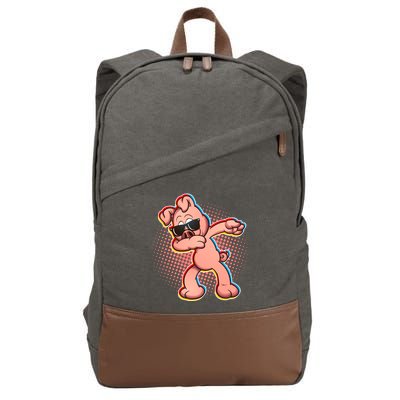 Cool Dabbing Pig Cotton Canvas Backpack