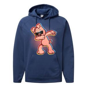 Cool Dabbing Pig Performance Fleece Hoodie