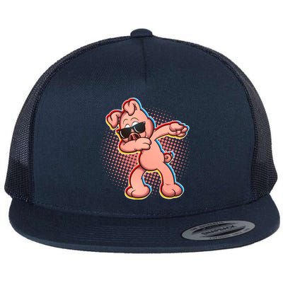 Cool Dabbing Pig Flat Bill Trucker Hat