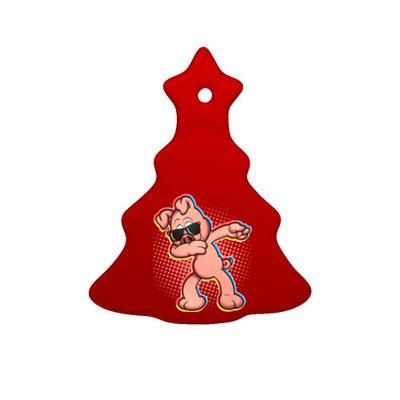 Cool Dabbing Pig Ceramic Tree Ornament