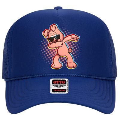 Cool Dabbing Pig High Crown Mesh Back Trucker Hat