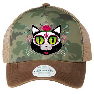 Cool Day Of The Dead Cat Legacy Tie Dye Trucker Hat