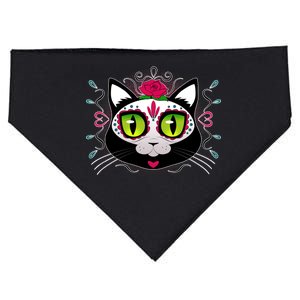 Cool Day Of The Dead Cat USA-Made Doggie Bandana