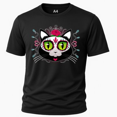 Cool Day Of The Dead Cat Performance Shirt