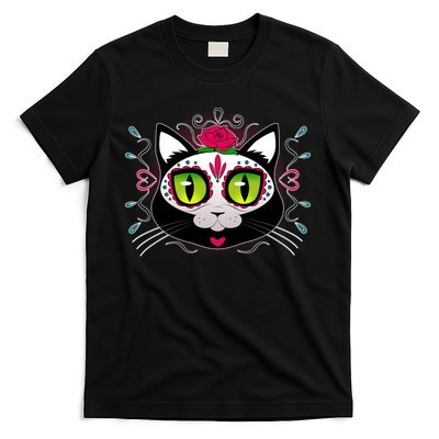 Cool Day Of The Dead Cat T-Shirt