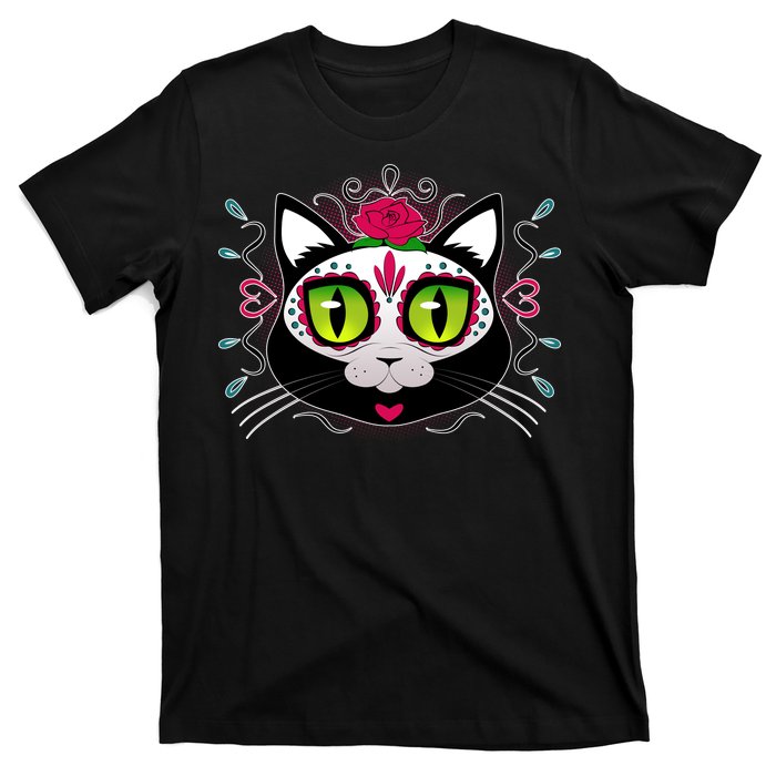 Cool Day Of The Dead Cat T-Shirt