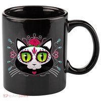Cool Day Of The Dead Cat 11oz C Handle Ceramic Mug