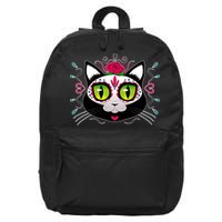 Cool Day Of The Dead Cat 16 in Basic Backpack