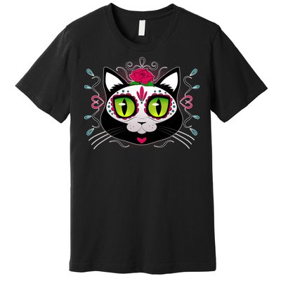 Cool Day Of The Dead Cat Premium T-Shirt