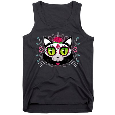 Cool Day Of The Dead Cat Tank Top