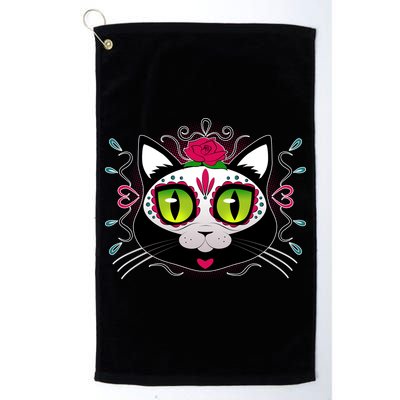 Cool Day Of The Dead Cat Golf Towel
