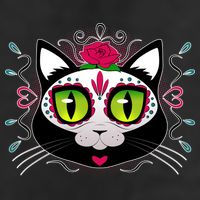 Cool Day Of The Dead Cat Golf Towel