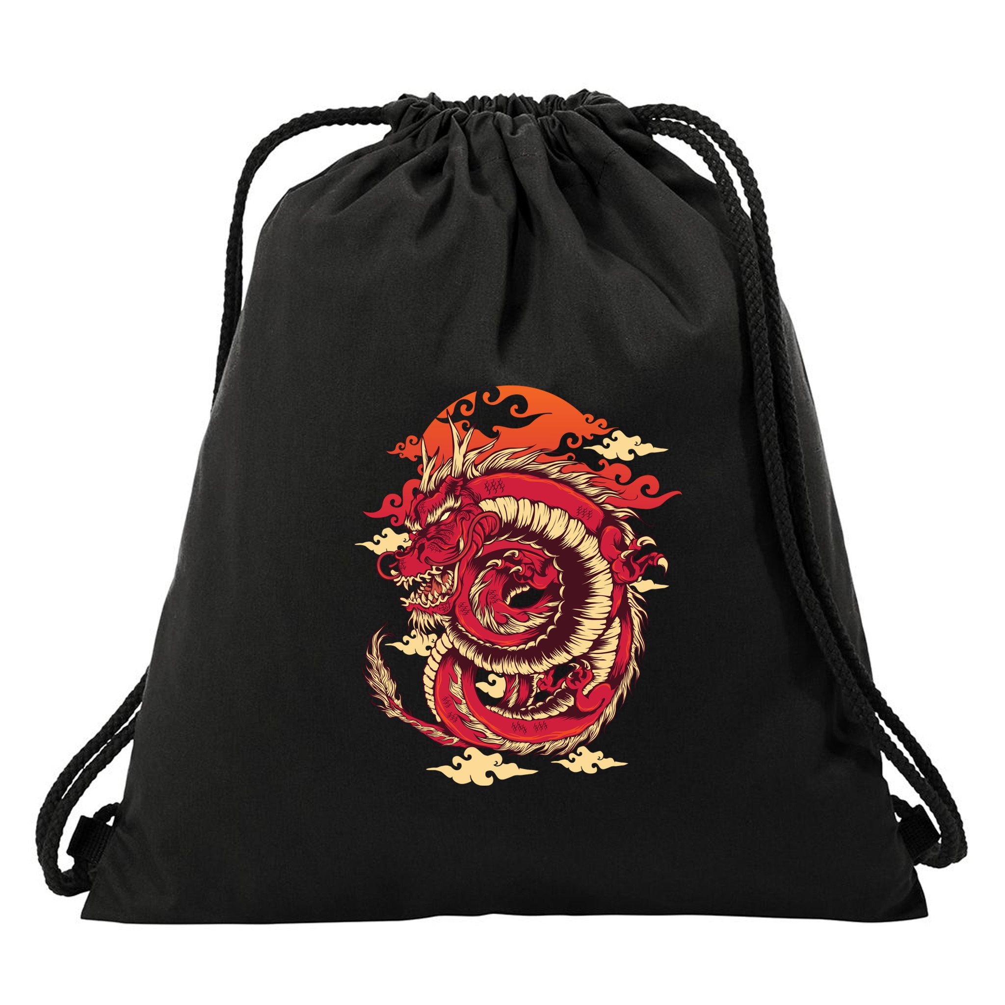 Cool Dragon Cloud design Drawstring Bag