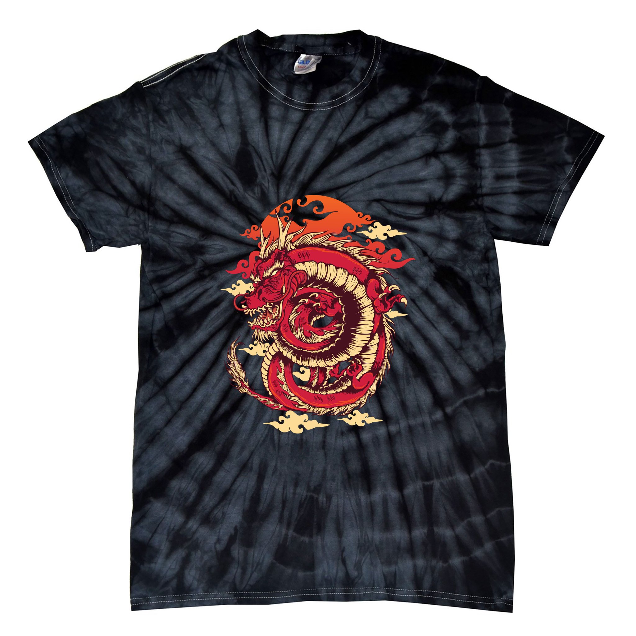 Cool Dragon Cloud design Tie-Dye T-Shirt