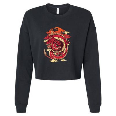 Cool Dragon Cloud design Cropped Pullover Crew