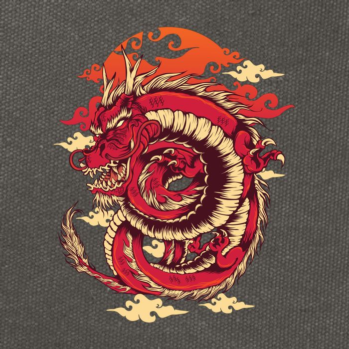 Cool Dragon Cloud design Cotton Canvas Backpack