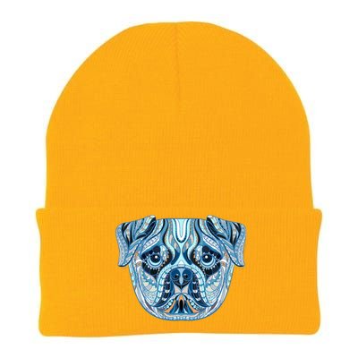 Cool Ethnic Trippy Pug Dog Face Knit Cap Winter Beanie