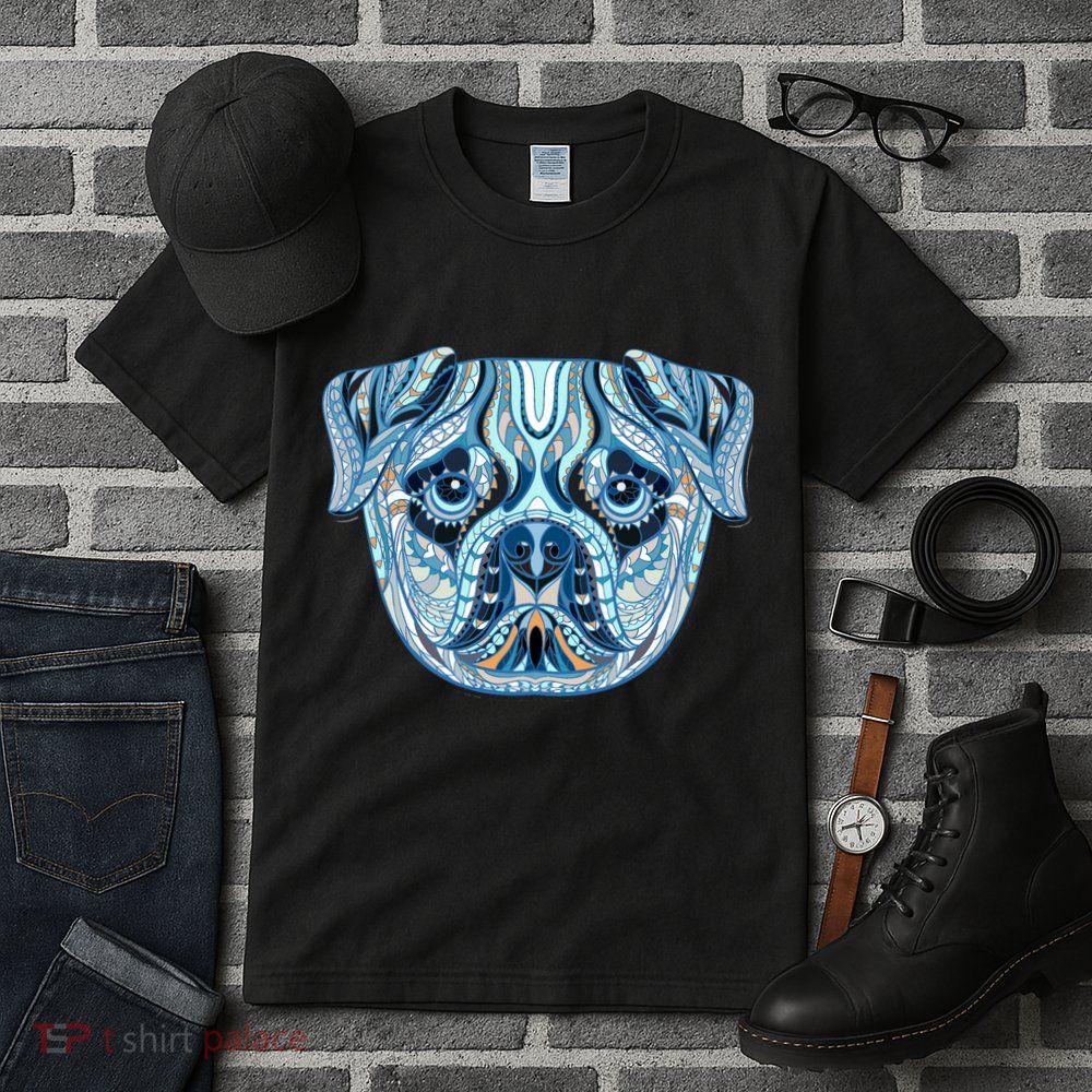Cool Ethnic Trippy Pug Dog Face Tall T-Shirt