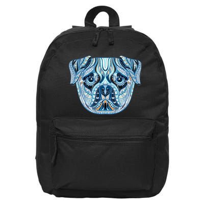 Cool Ethnic Trippy Pug Dog Face 16 in Basic Backpack
