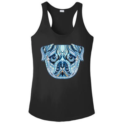 Cool Ethnic Trippy Pug Dog Face Ladies PosiCharge Competitor Racerback Tank