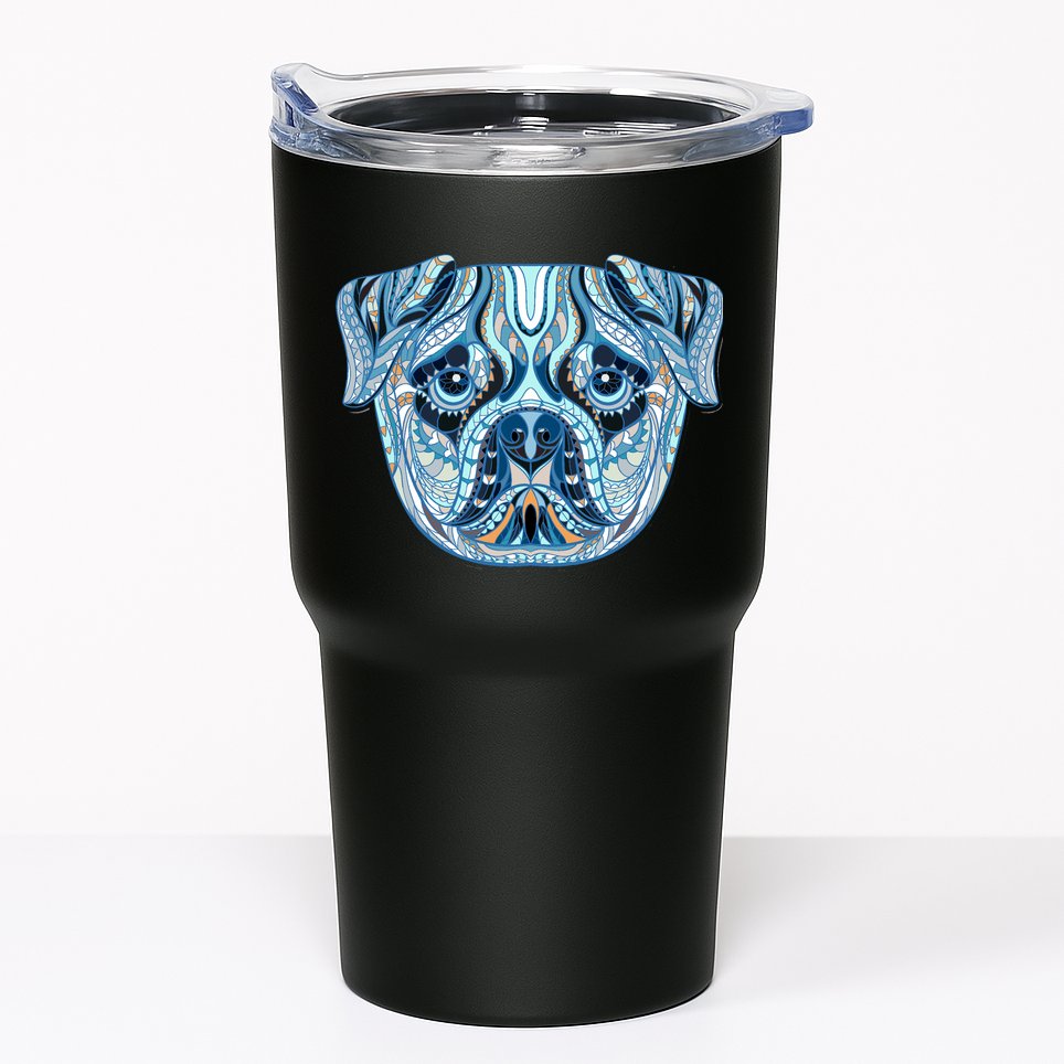 Cool Ethnic Trippy Pug Dog Face Tumbler