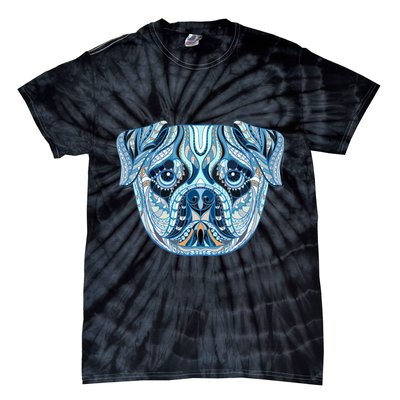 Cool Ethnic Trippy Pug Dog Face Tie-Dye T-Shirt