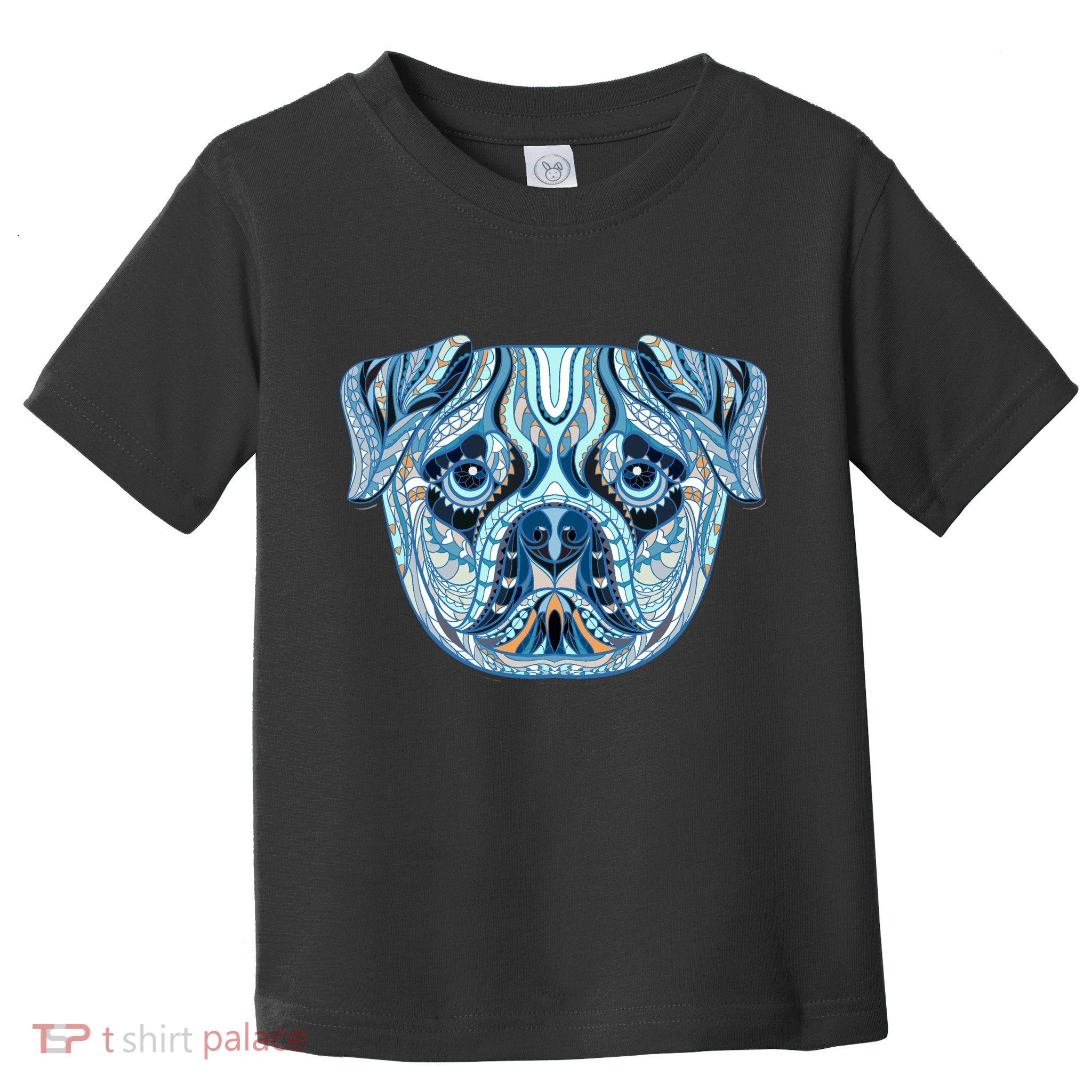 Cool Ethnic Trippy Pug Dog Face Toddler T-Shirt