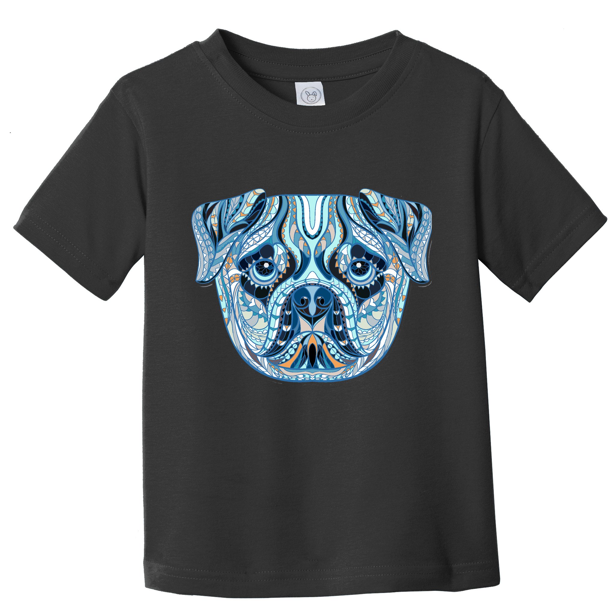 Cool Ethnic Trippy Pug Dog Face Toddler T-Shirt