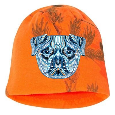 Cool Ethnic Trippy Pug Dog Face Kati - Camo Knit Beanie