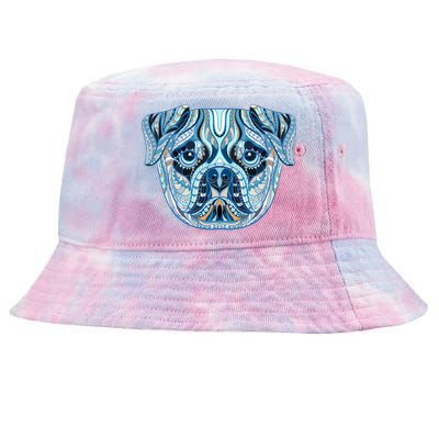 Cool Ethnic Trippy Pug Dog Face Tie-Dyed Bucket Hat