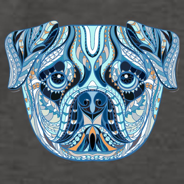 Cool Ethnic Trippy Pug Dog Face Vector Backpack