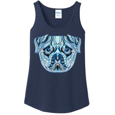 Cool Ethnic Trippy Pug Dog Face Ladies Essential Tank